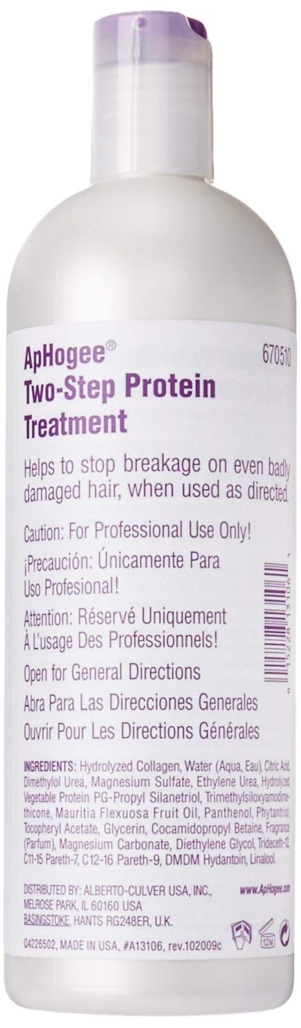 Aphogee Two-Step Step One application, suggesting hair strengthening during treatment
