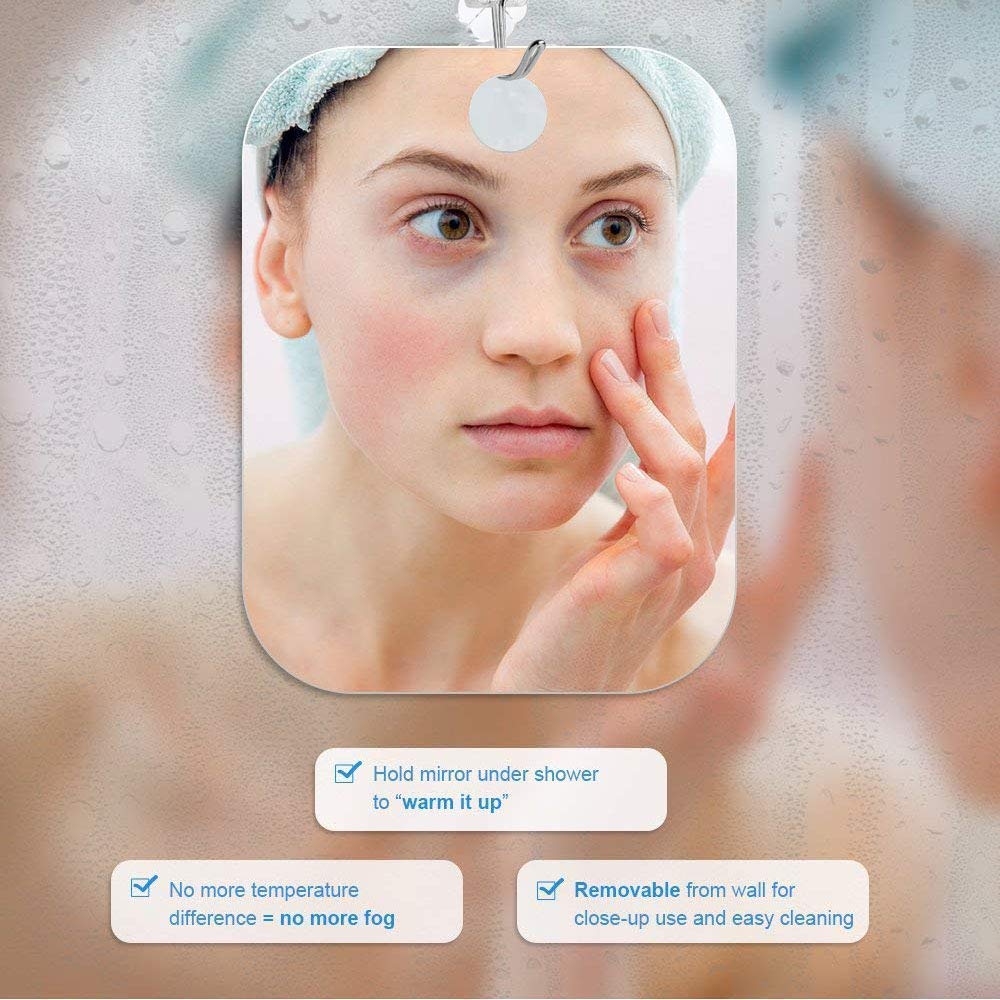 APHUIME large mirror shows clear reflection for shaving routines.