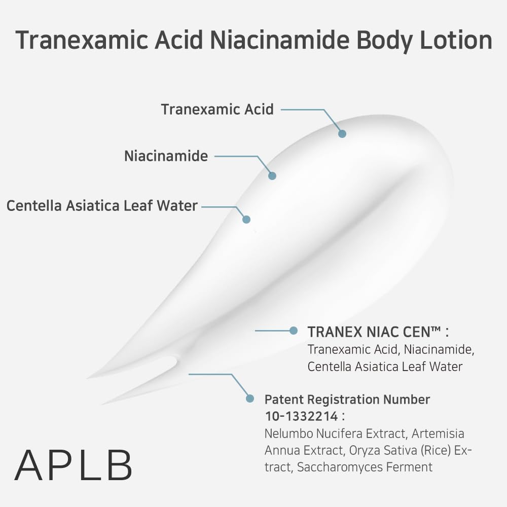 APLB ácido tranexámico niacinamida, tono de piel más uniforme.