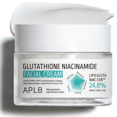 APLB crema facial Glutatión Niacinamida en bote, hidratación profunda para la piel.