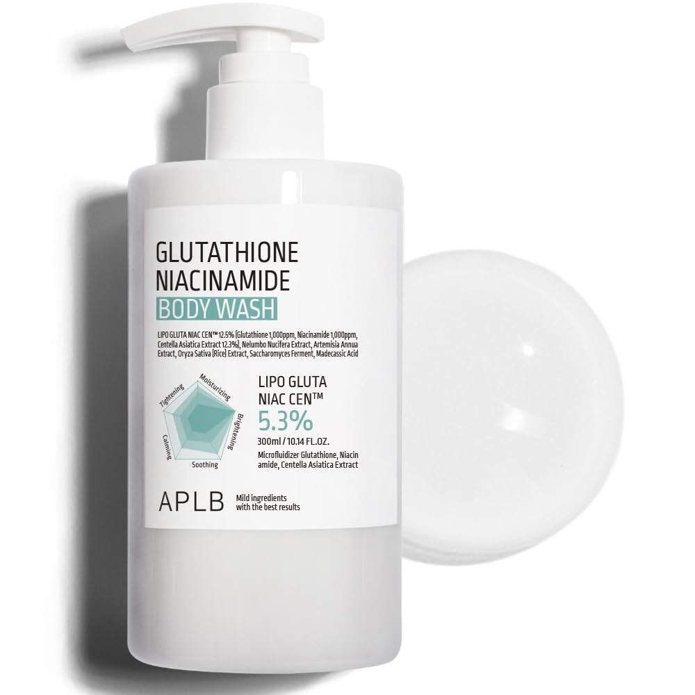 APLB Glutation Niacinamida Gel Ducha: botella con espuma suave para piel limpia