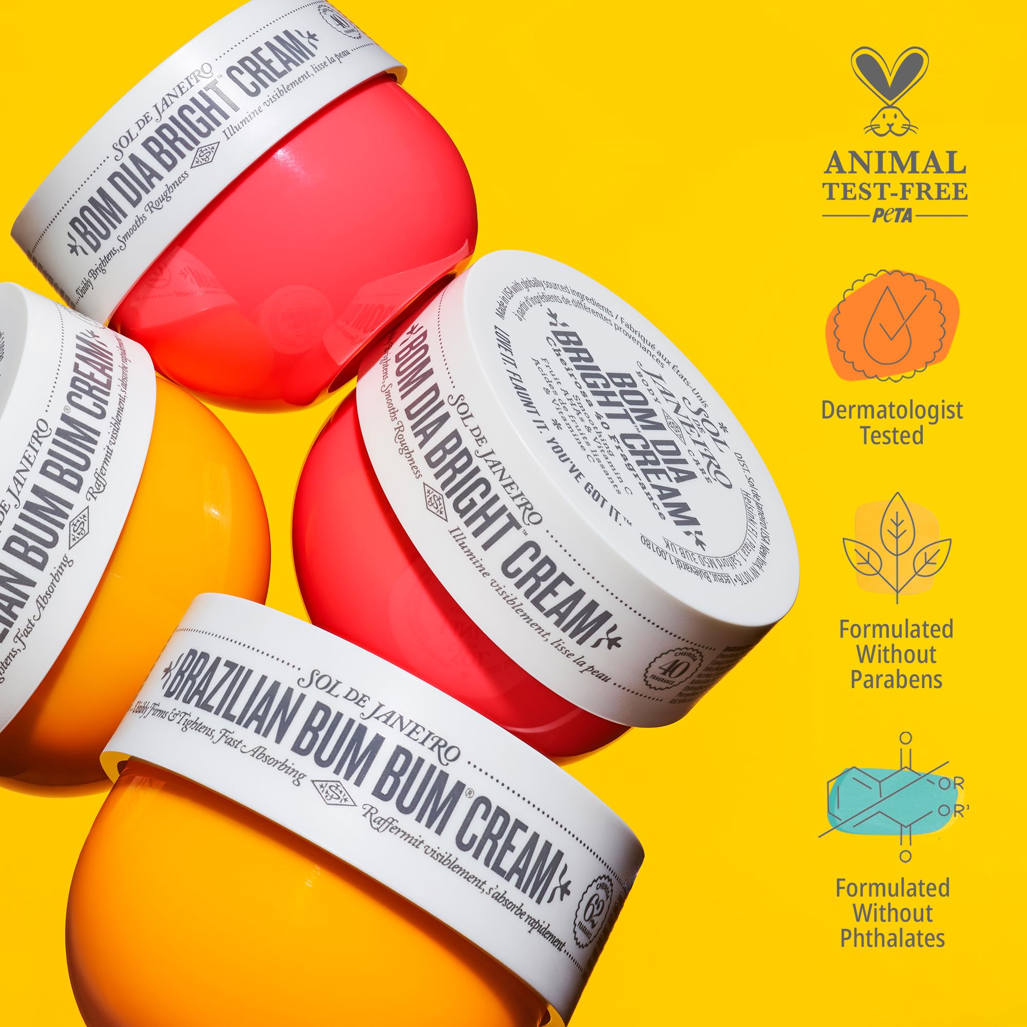Aplicación suave con crema Sol de Janeiro para piel hidratada