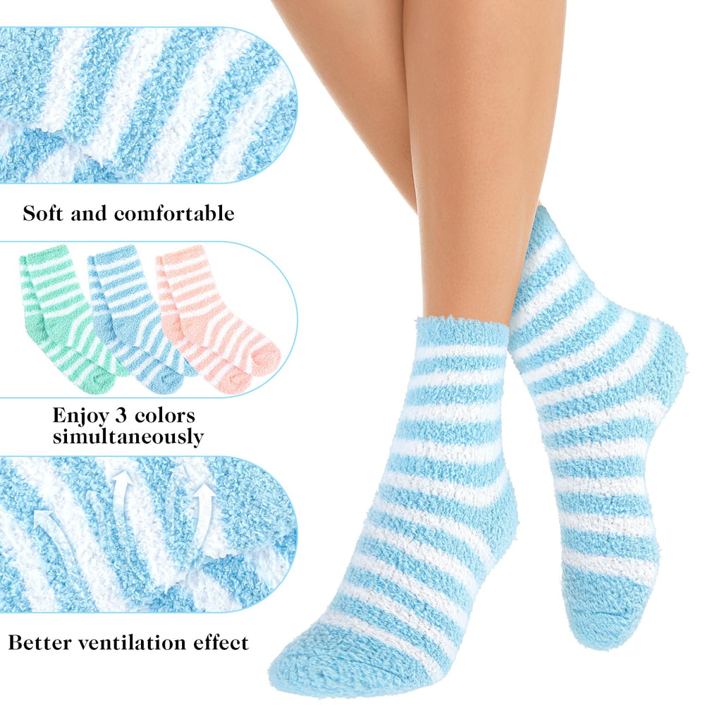 APLZGMG Aloe Infused Socks blue stripes; cooling comfort overnight.