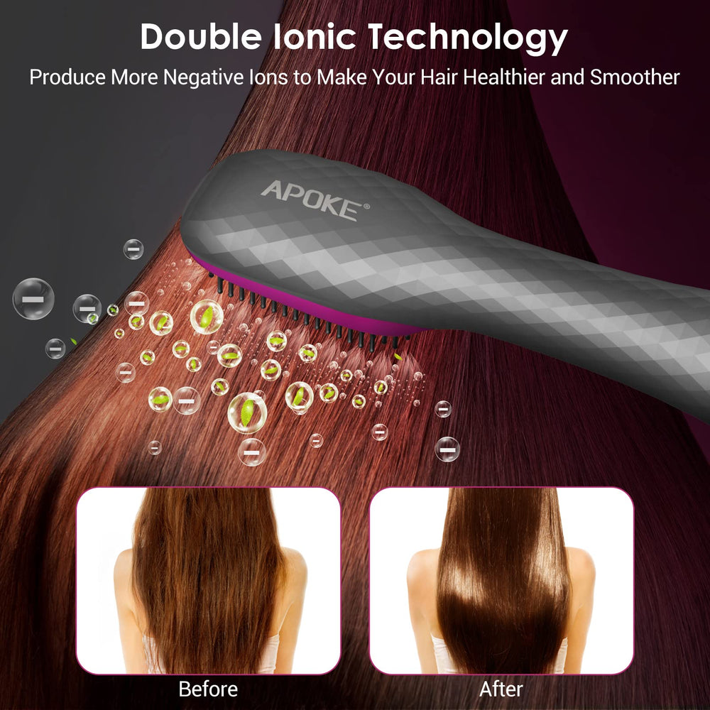 APOKE 3 in 1 hair dryer brush gray highlighting safety features and cool shot option