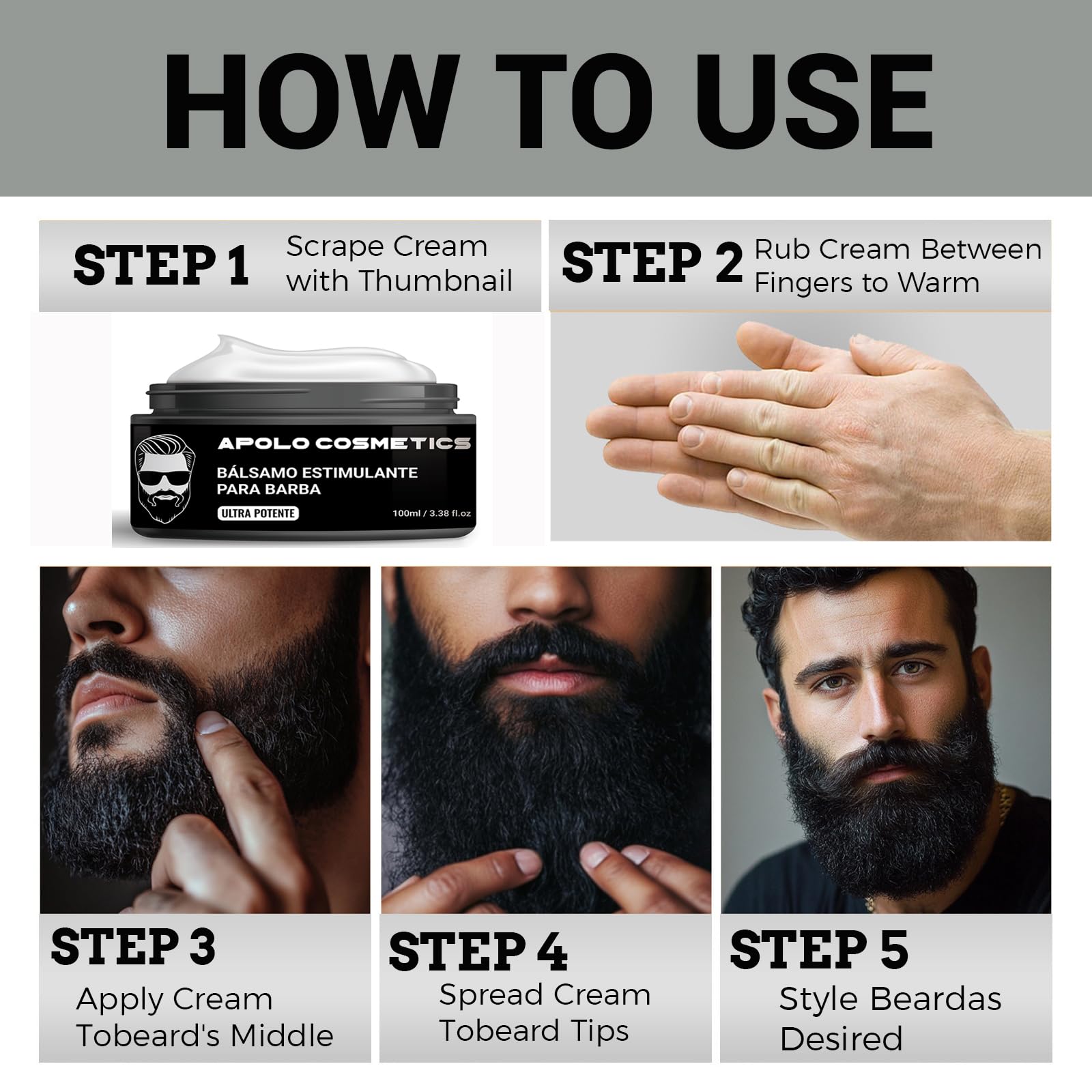 Apolo Cosmetics lifestyle shot with a well-groomed beard