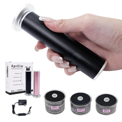 APRELM foot-callus-remover aluminum-body highlights durable housing for long-lasting pedicures.