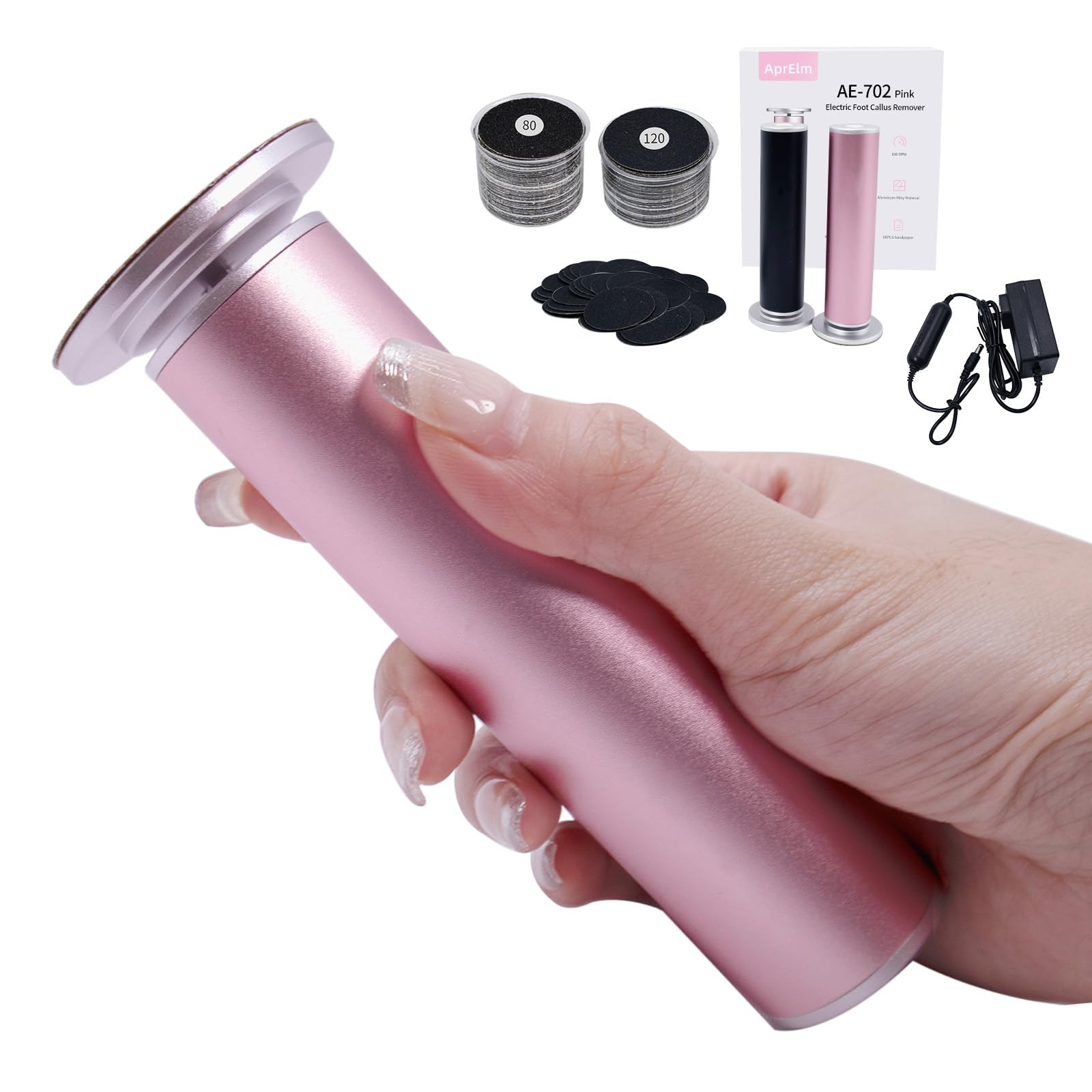 APRELM foot callus remover with ergonomic long body for comfortable grip.