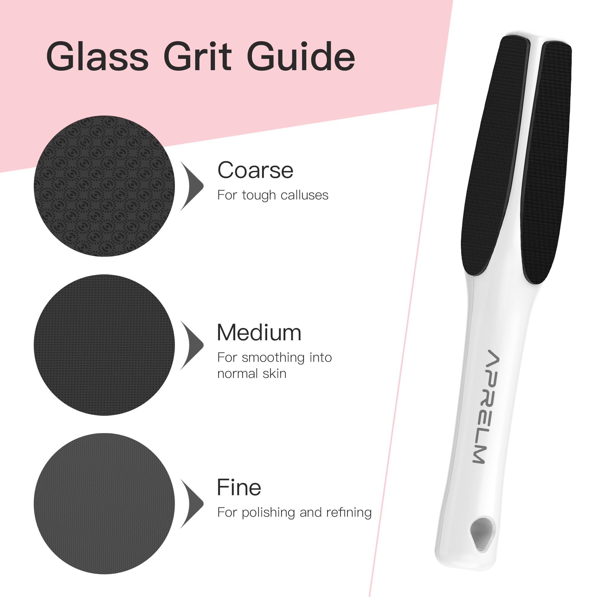 APRELM foot file medium grit for standard smoothing results.