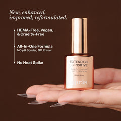 APRÉS Extend Gel Sensitive tip application in action for strong bond.