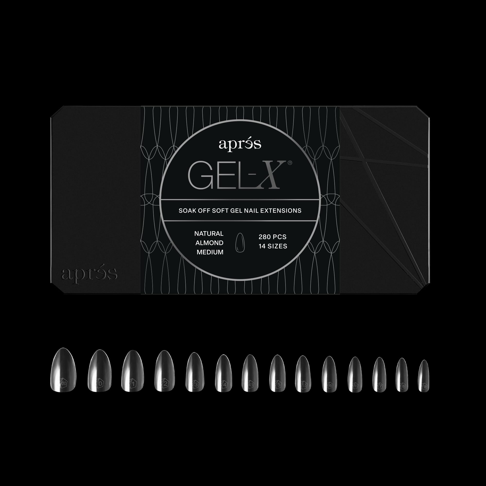 APRÉS Gel-X Almond: caja de tips para un acabado uniforme y duradero.
