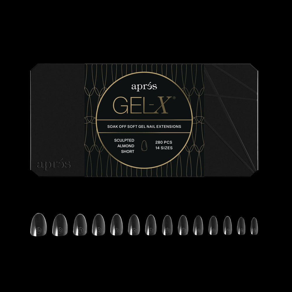 APRÉS Gel-X half sizes ensure quick, accurate fit with less filing.