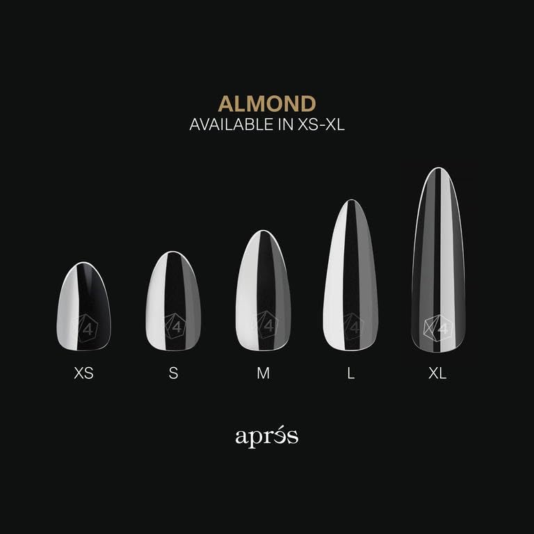 APRÉS Gel-X almond tip thick free edge adds strength and durability