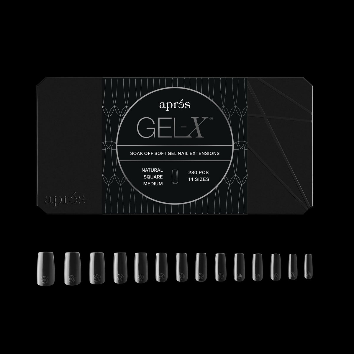 APRÉS Gel-X: caja de puntas 280 para uñas naturales con acabado suave.