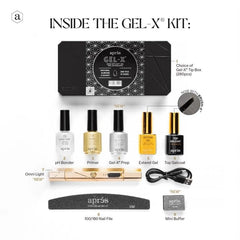 APRÉS Gel-X kit showing half sizes included for better fit.