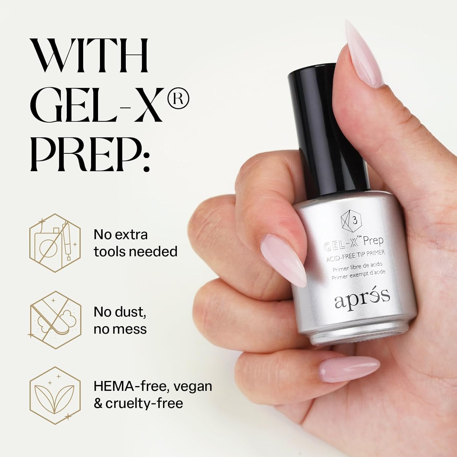 APRÉS Gel-X Prep: buff y textura para base perfecta de Extend Gel.