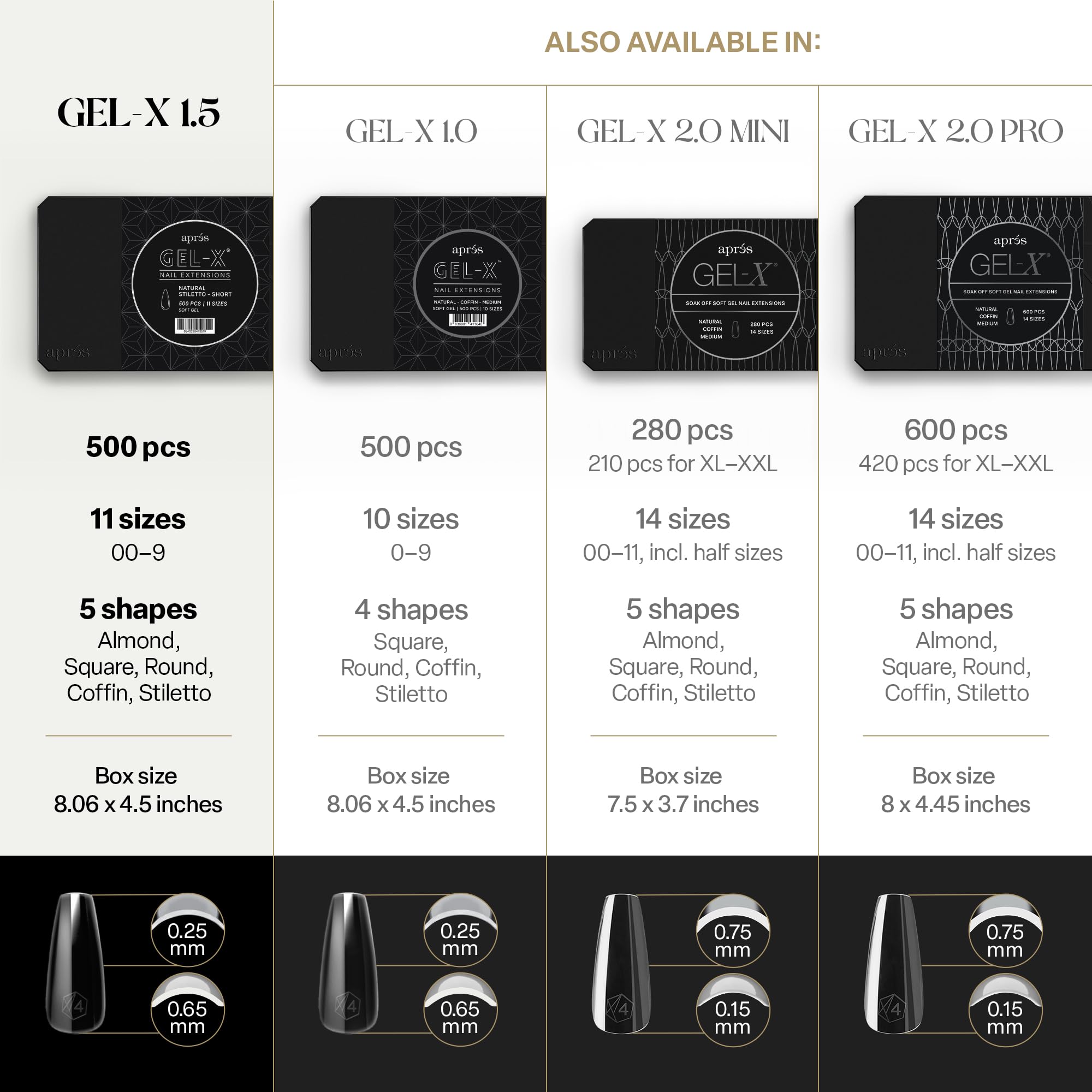 APRES Gel-X puntas duraderas que conservan la forma.