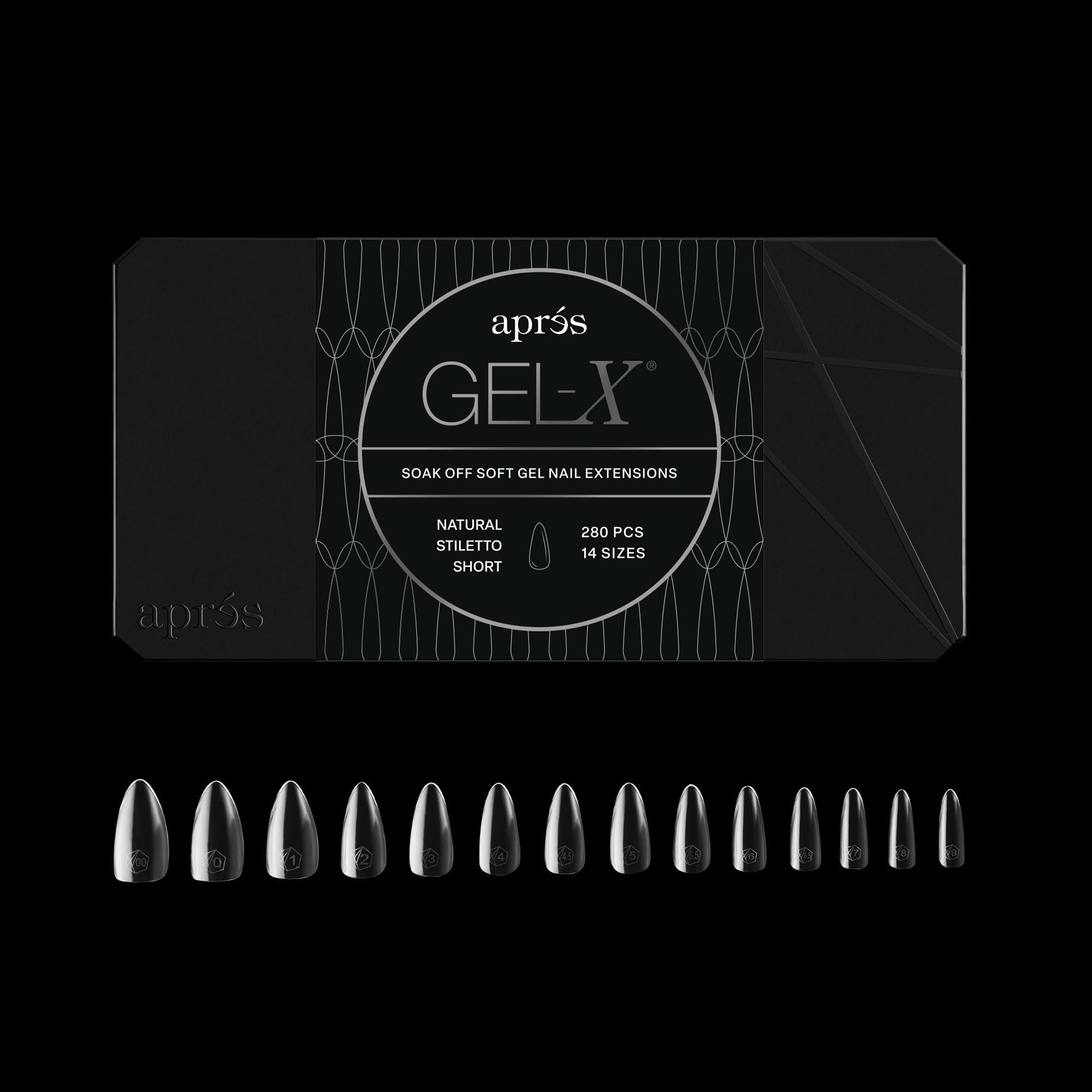 Puntas naturales APRÉS Gel-X Stiletto para acabado suave y cómodo