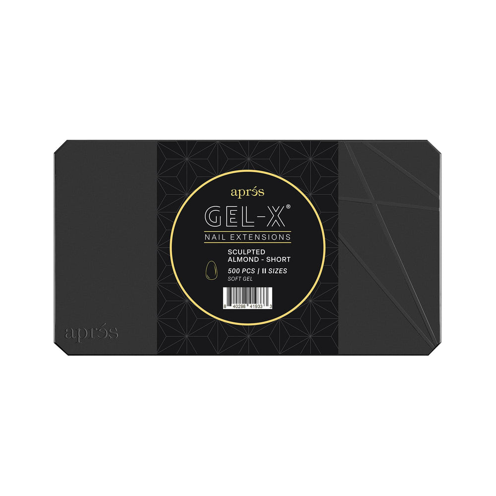 APRÉS Gel-X Tip Box with sculpted almond tips for durable, long-lasting nail extensions.