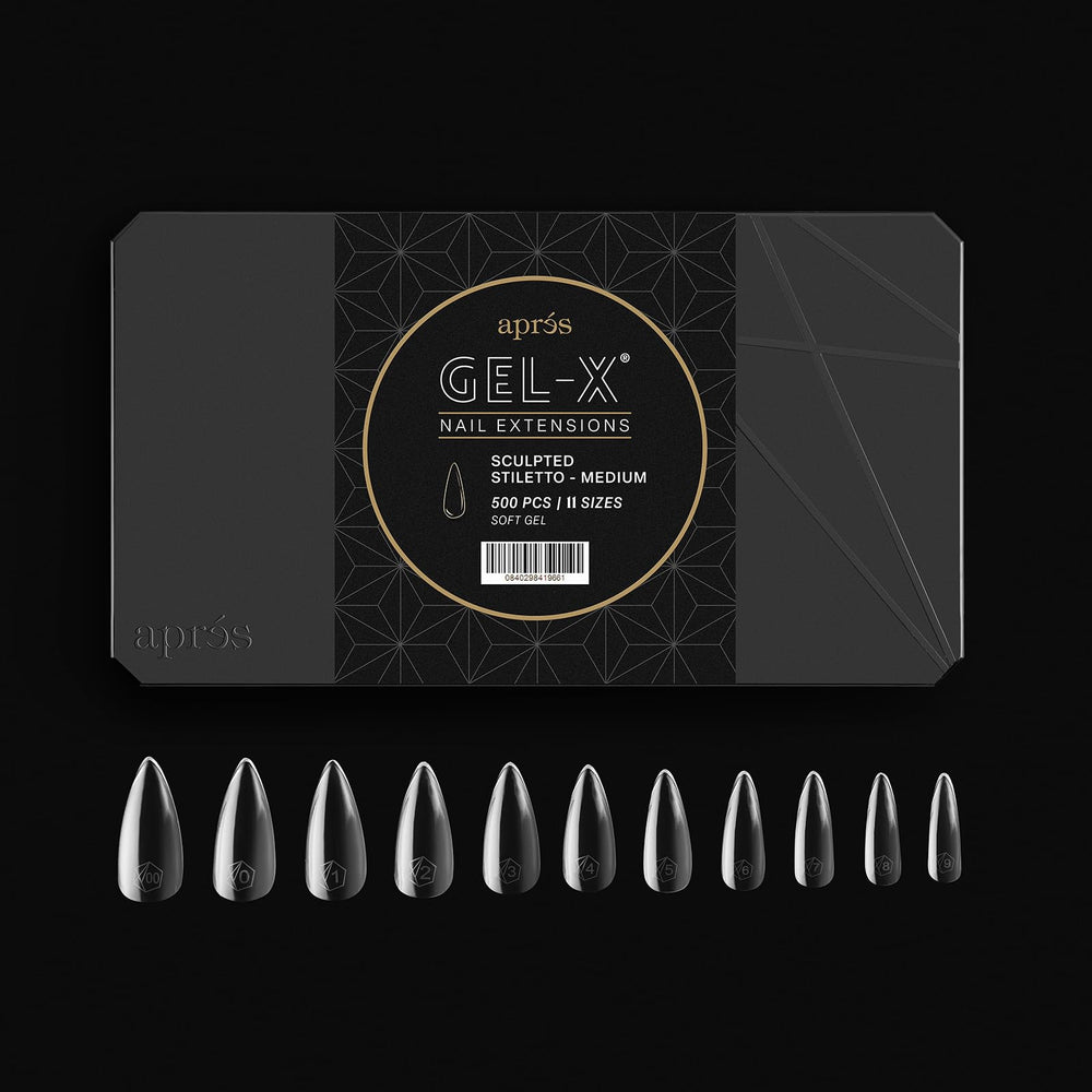APRES Gel-X tips sizes range 00 to 9 for precise fitting