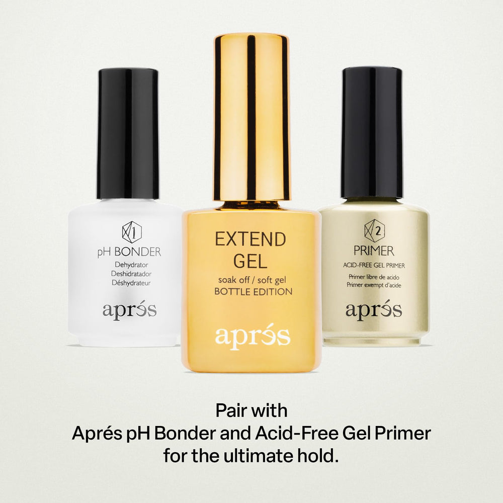 Fast application setup using APRÉS Extend Gel and Gel-X tips.