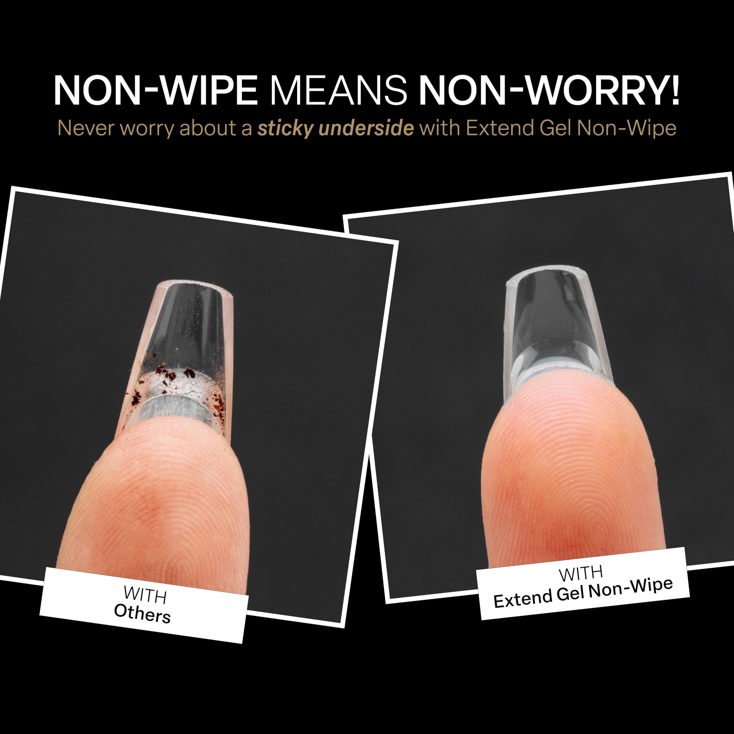 Close-up of APRÉS Non-Wipe Extend Gel showing Brush-X precision.