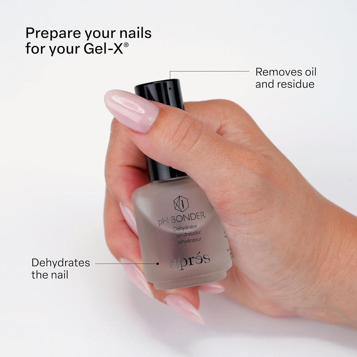 APRES Non-Acidic Primer creates tacky bond without irritation.