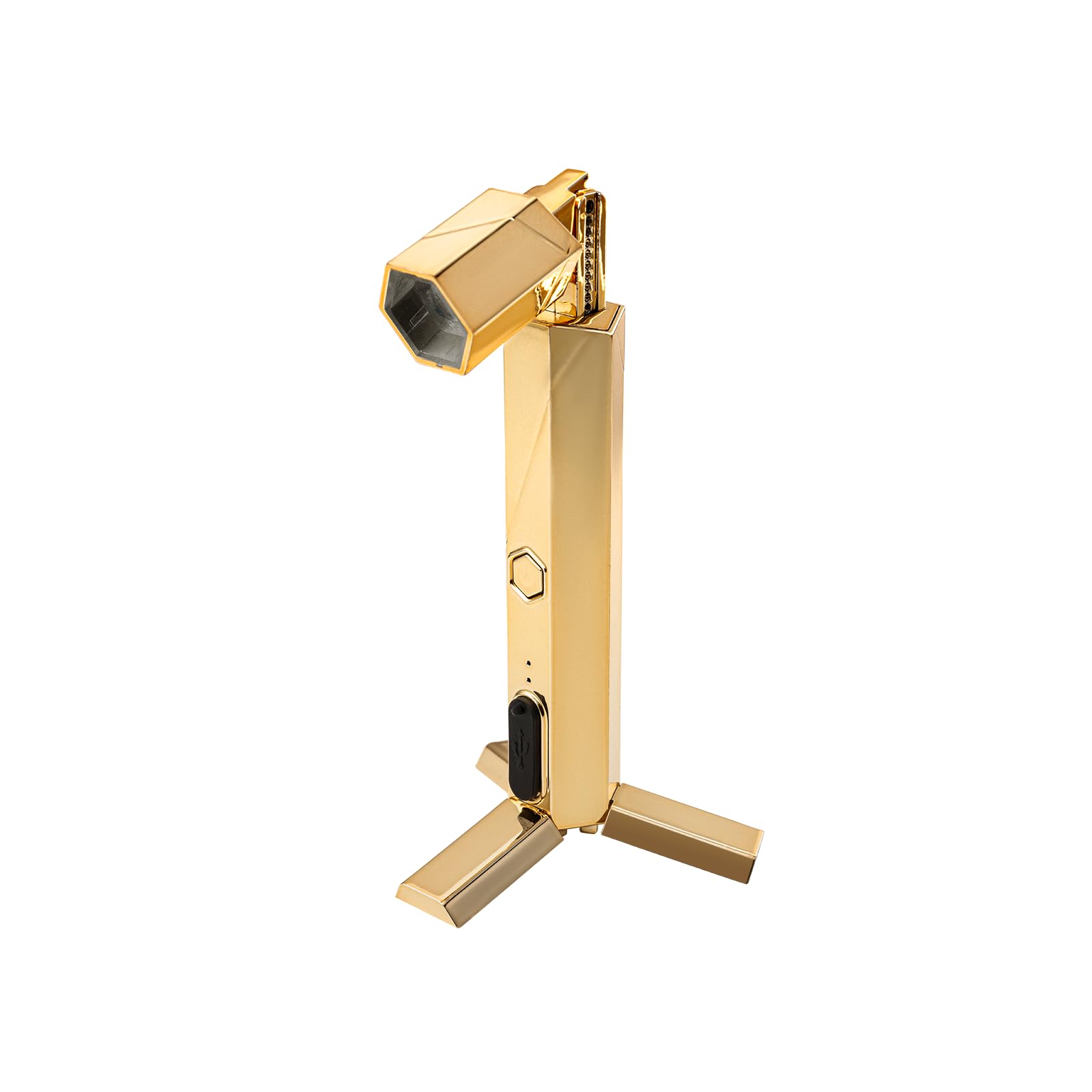 APRÉS Omni Light in gold finish adds premium style to nail stations.