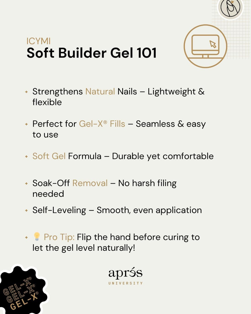 APRÉS Soft Gel Builder fills process for tidy, long-lasting manicures