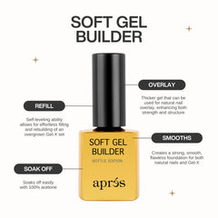 APRÉS Soft Gel Builder surface close-up reveals smooth, salon-ready finish