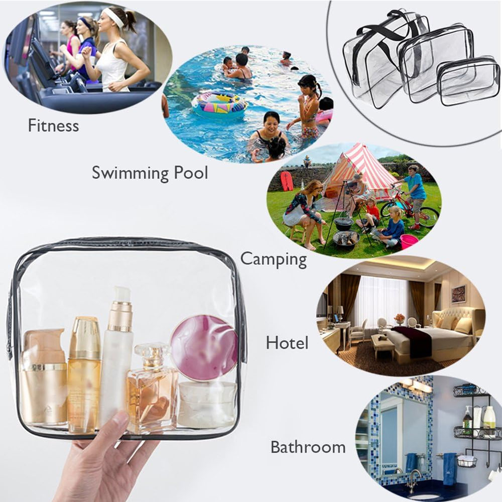 APREUTY clear cosmetic pouch set simplifies weekend packing.