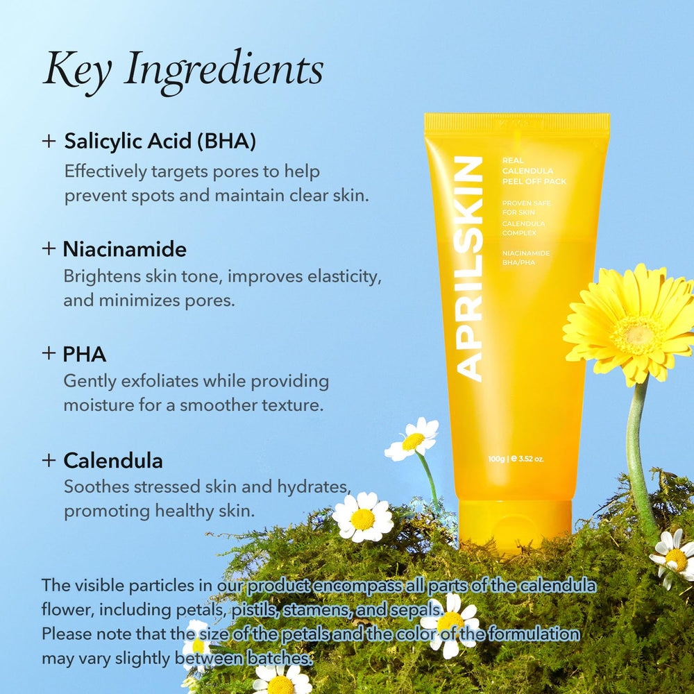 APRILSKIN Calendula mascara-secada, revela piel limpia y lista para el siguiente paso.
