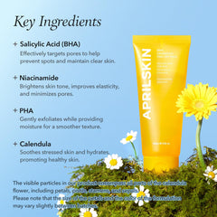 APRILSKIN Calendula mascara-secada, revela piel limpia y lista para el siguiente paso.