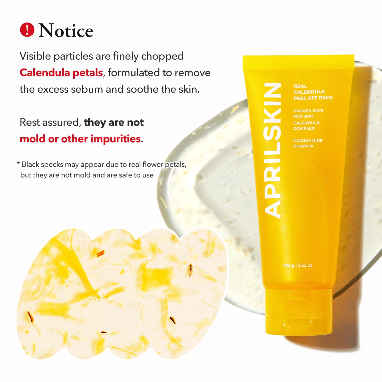 APRILSKIN Calendula sensación-refrescante, ofrece comodidad durante la aplicación y alivio sensorial inmediato.