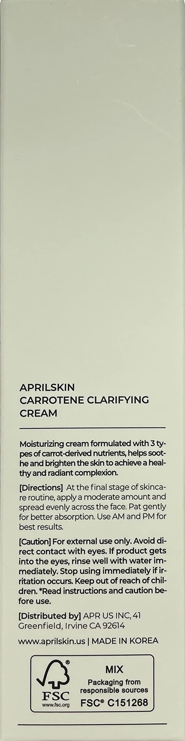 Formulación con péptidos M de APRILSKIN Carrotene