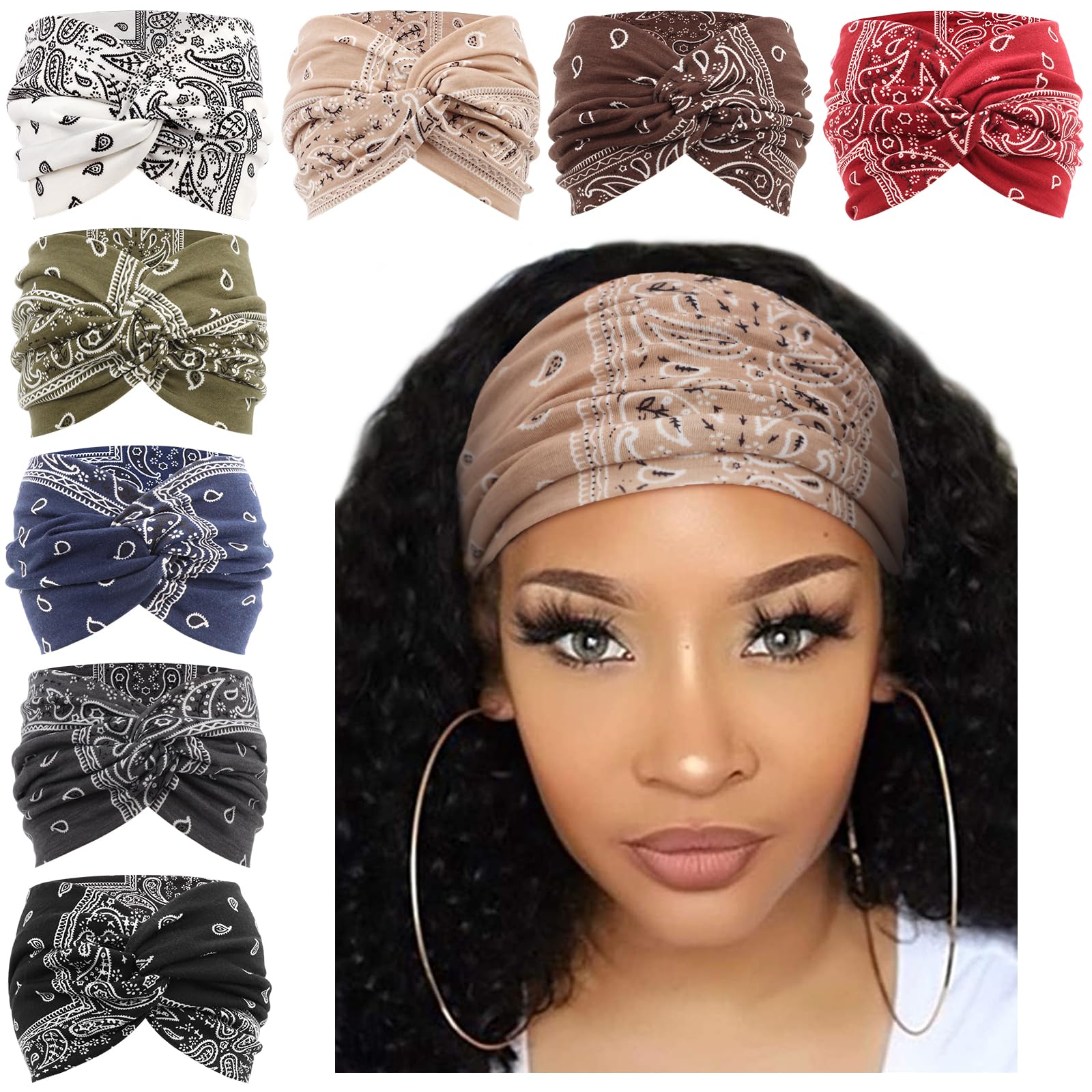 AQOKKA diadema ancho nudo cruzado, ideal para combinar con cualquier outfit.