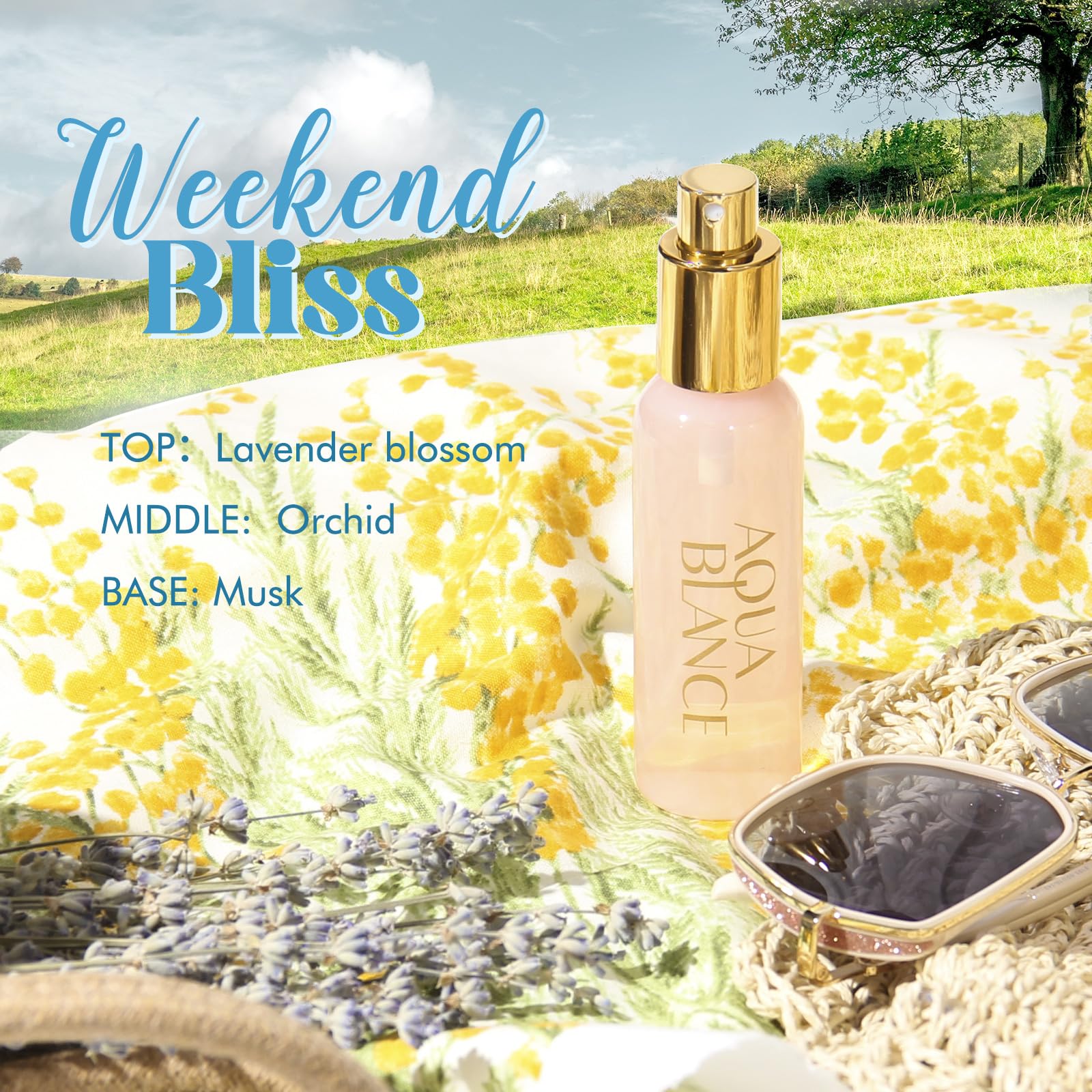 AQUA BLANCE Floating Dreams bottle blends apple and jasmine for uplifting vibes