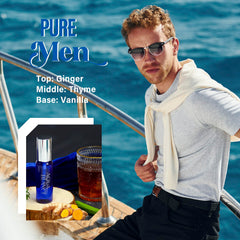 AQUA BLANCE men's body spray bottle close-up showing compact design for daily use