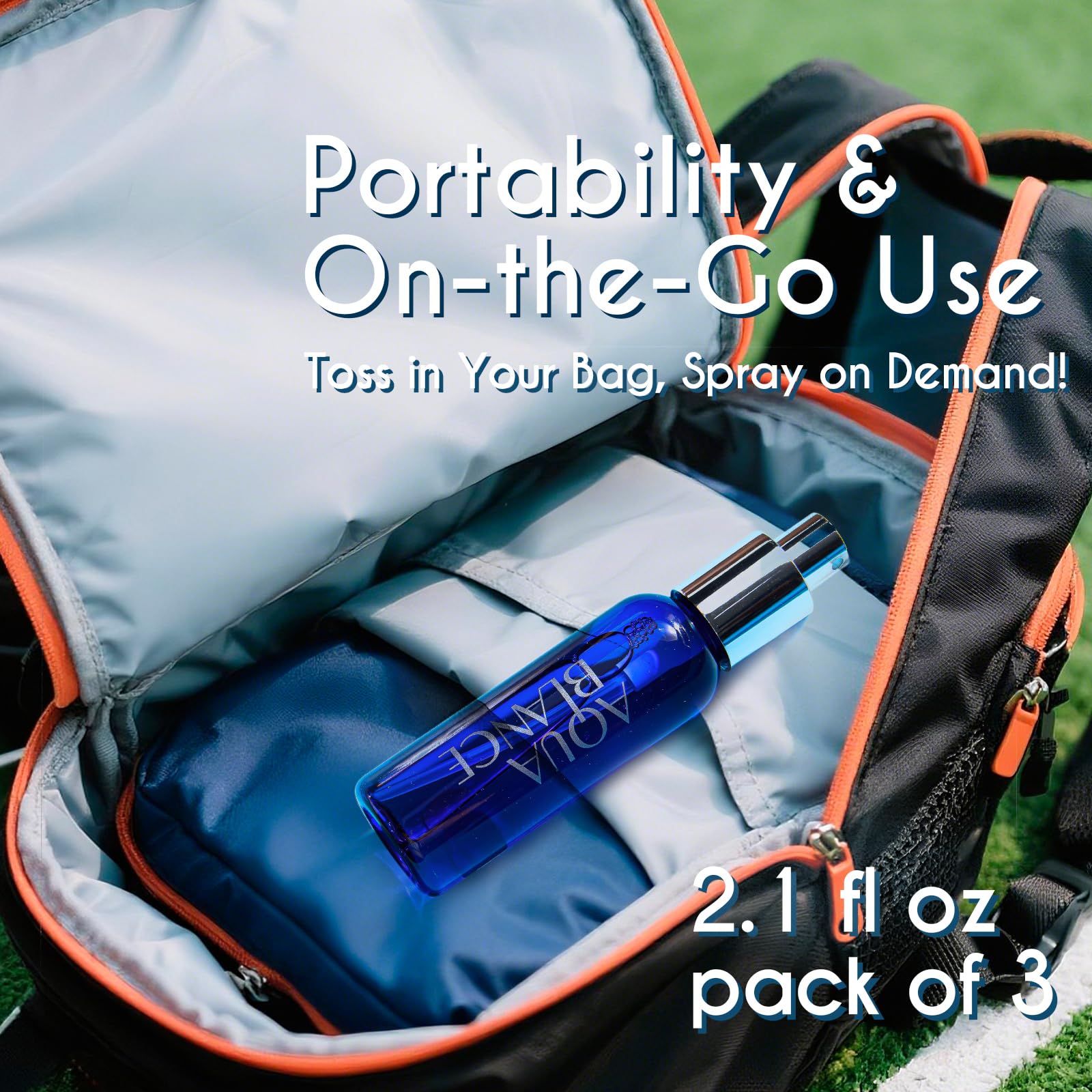 Aqua Blance 3-pack front view showing versatile travel set.