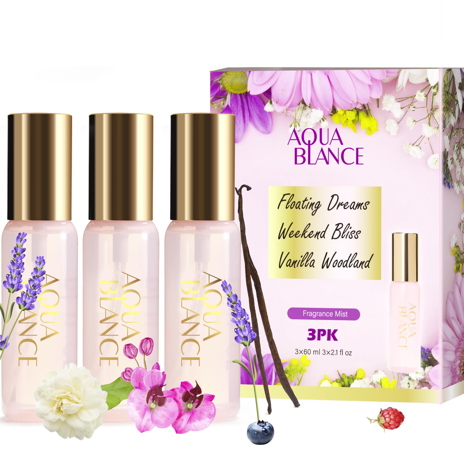 AQUA BLANCE Vanilla Woodland bottle for everyday elegance and warmth