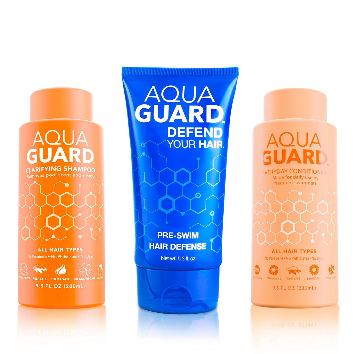 AQUA GUARD Pre-Swim Cream barrier locks in moisture and blocks chlorine.