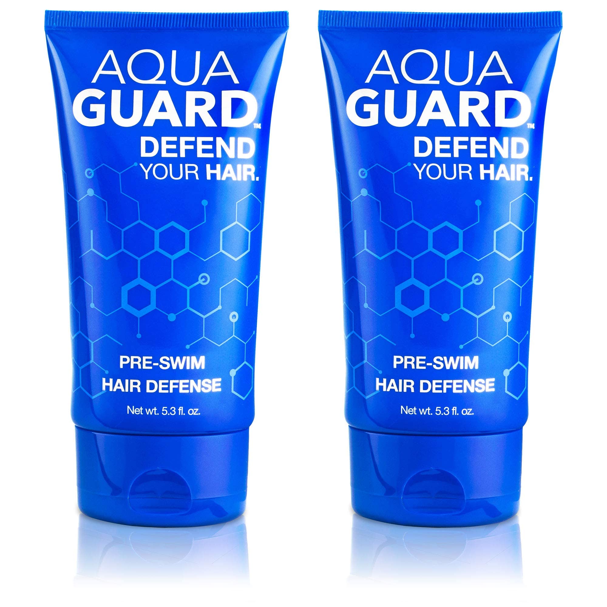 AQUA GUARD Pre-Swim Hair Defense bottle with pump protects hair from chlorine