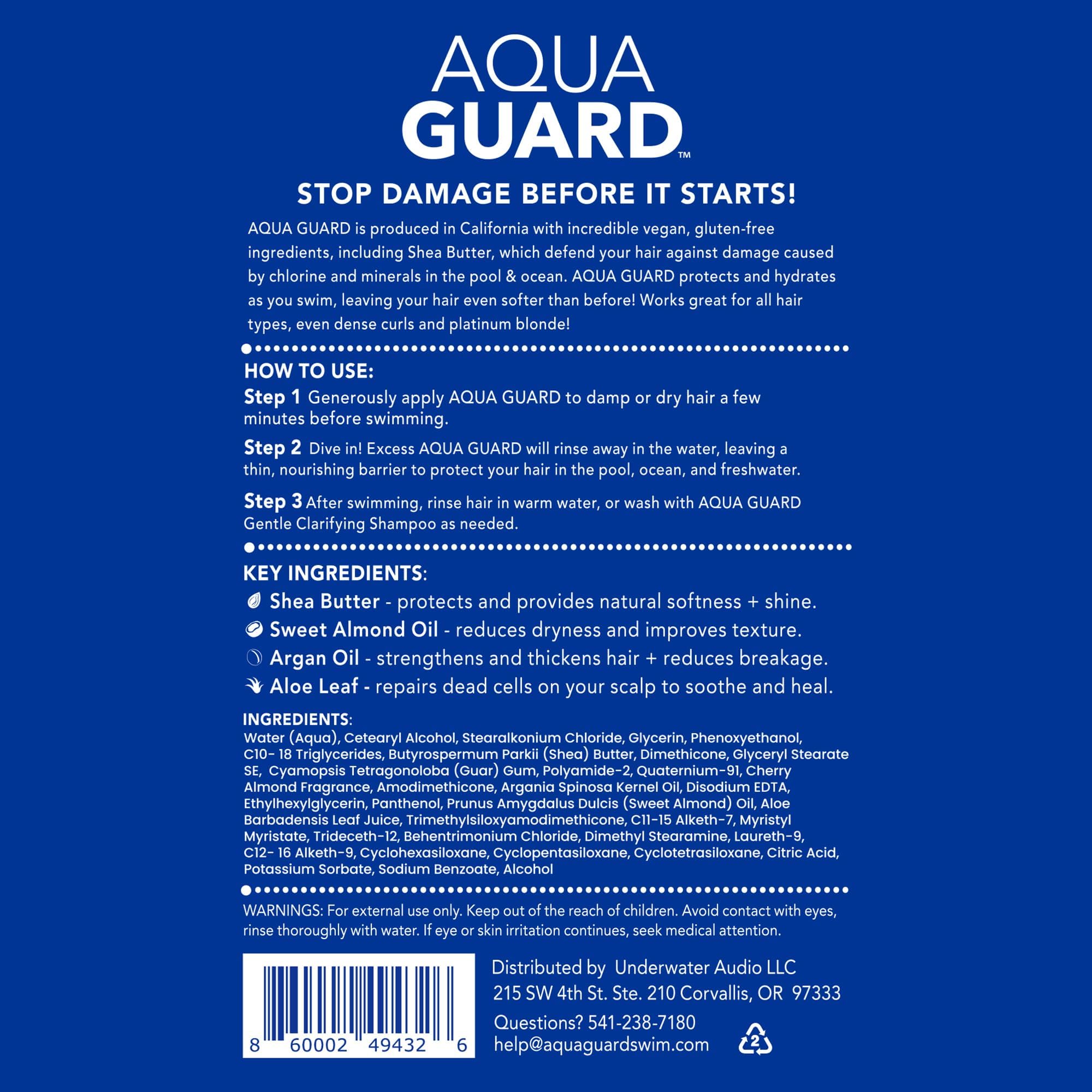 AQUA GUARD Pre-Swim Hair Defense two-pack on shelf for travel and routines