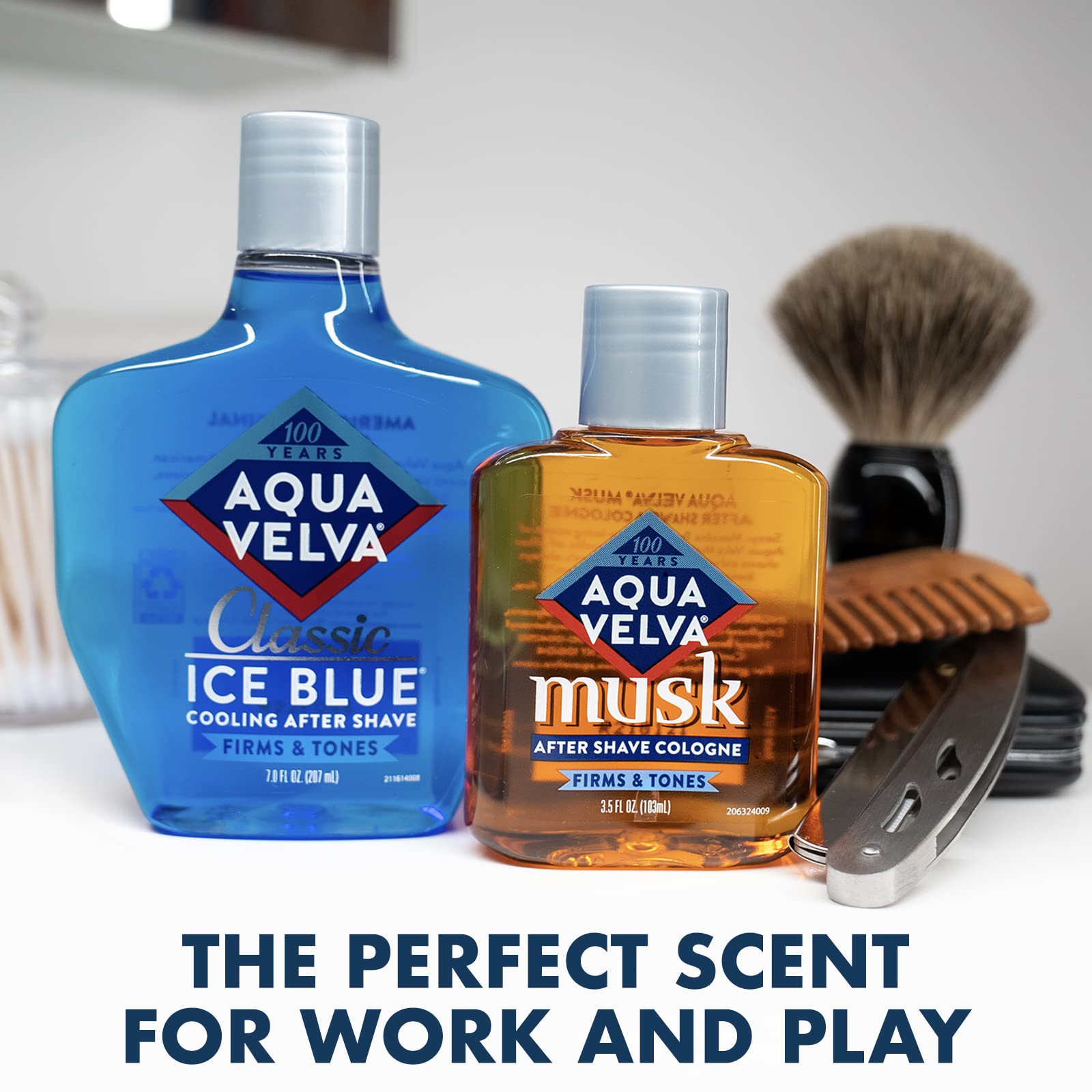 Aqua Velva skin-refreshing application image shows quick, cooling post-shave touch