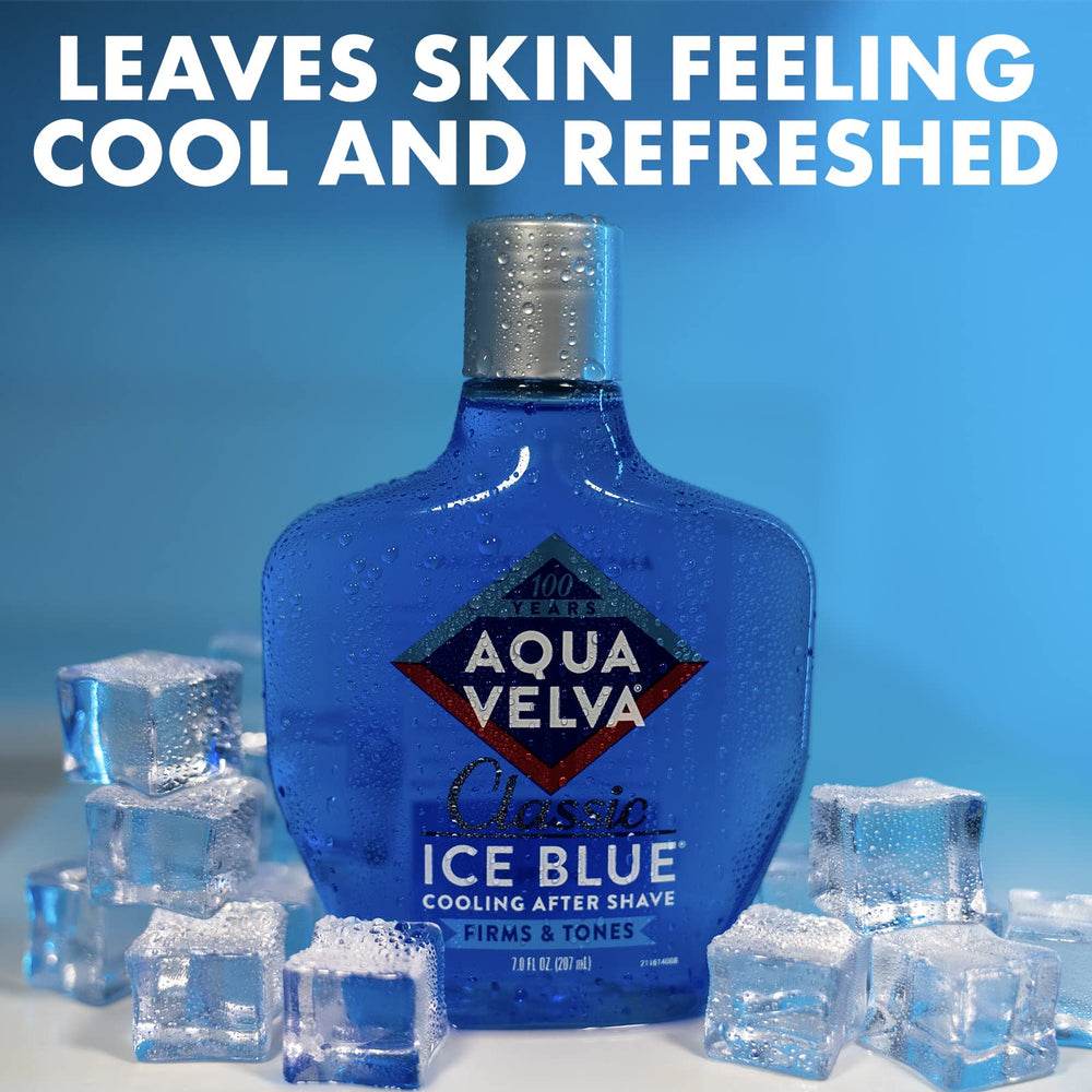 Aqua Velva travel-size after-shave image demonstrates portable freshness