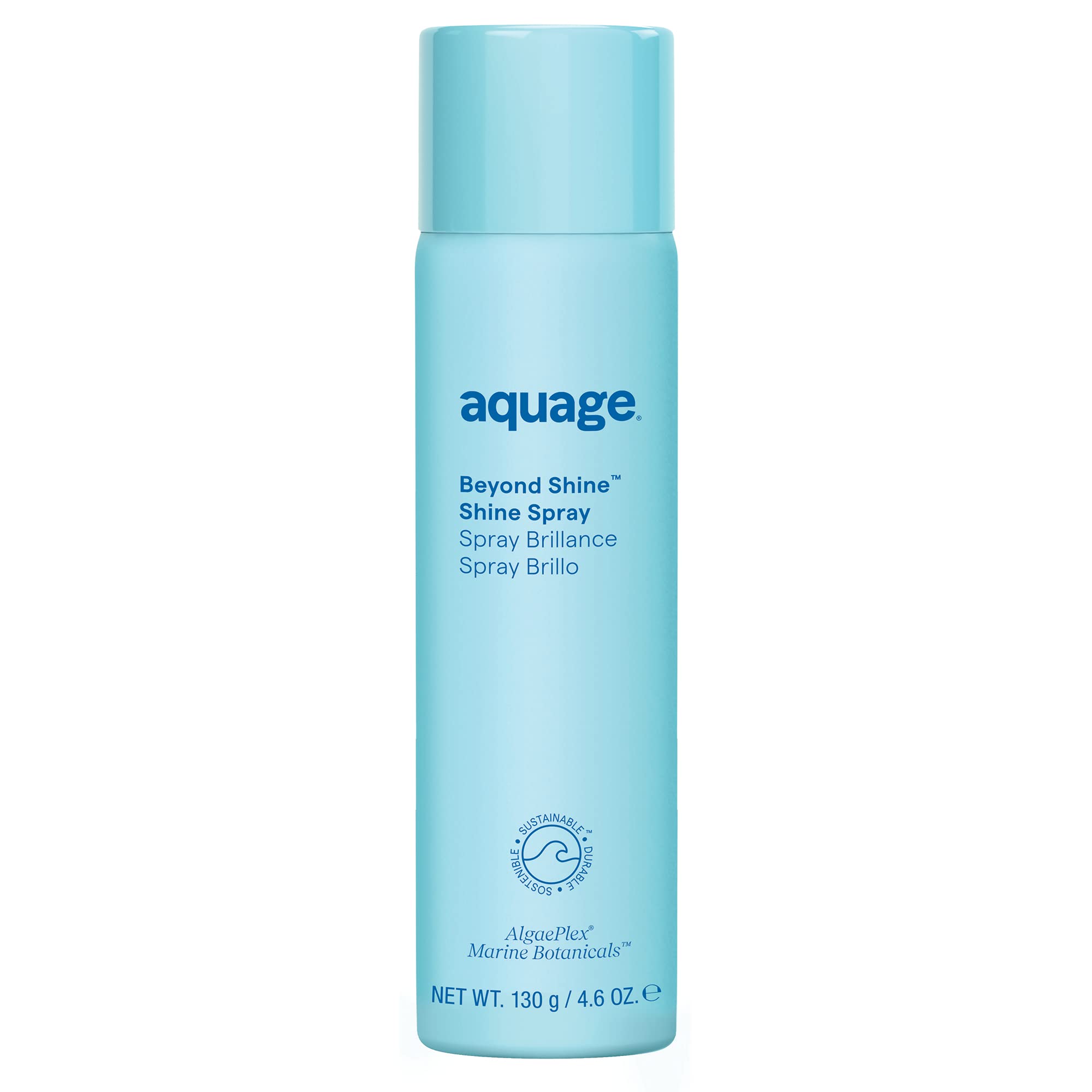 Aquage Beyond Shine bottle-dispense shows even coverage for radiant shine.