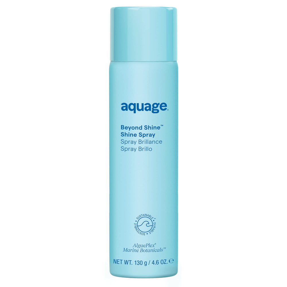 Aquage Beyond Shine bottle-dispense shows even coverage for radiant shine.