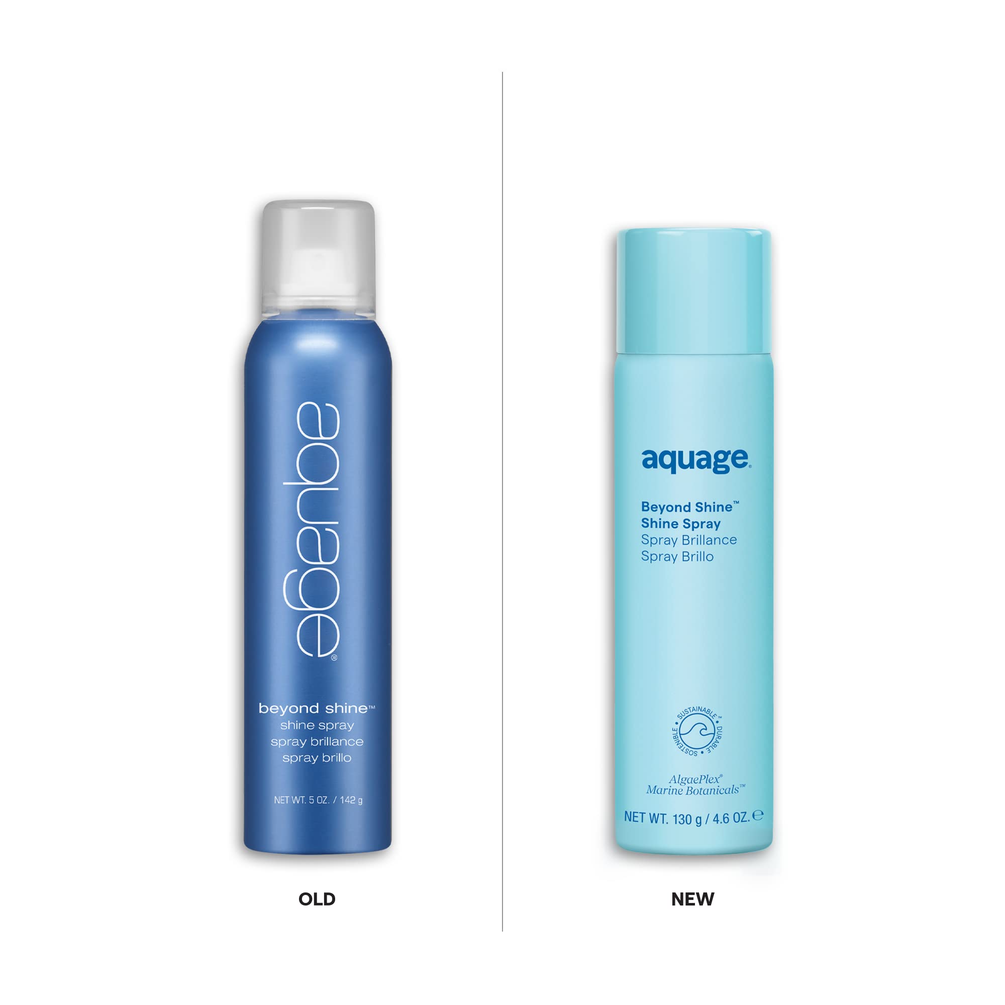 Aquage Beyond Shine glossy-finish-on-hair provides a sleek, weightless look.
