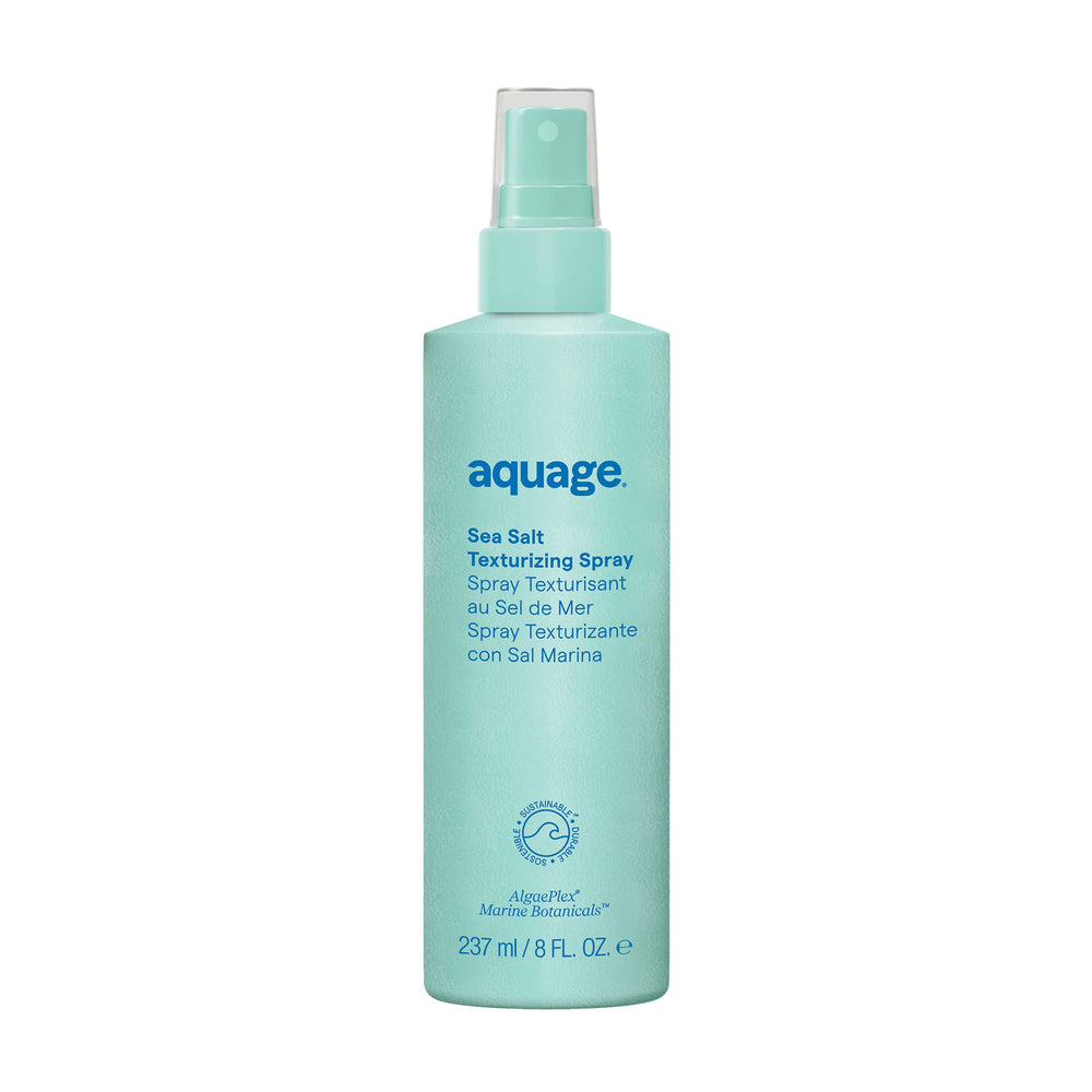 Aquage spray de sal marina en botella para volumen natural.