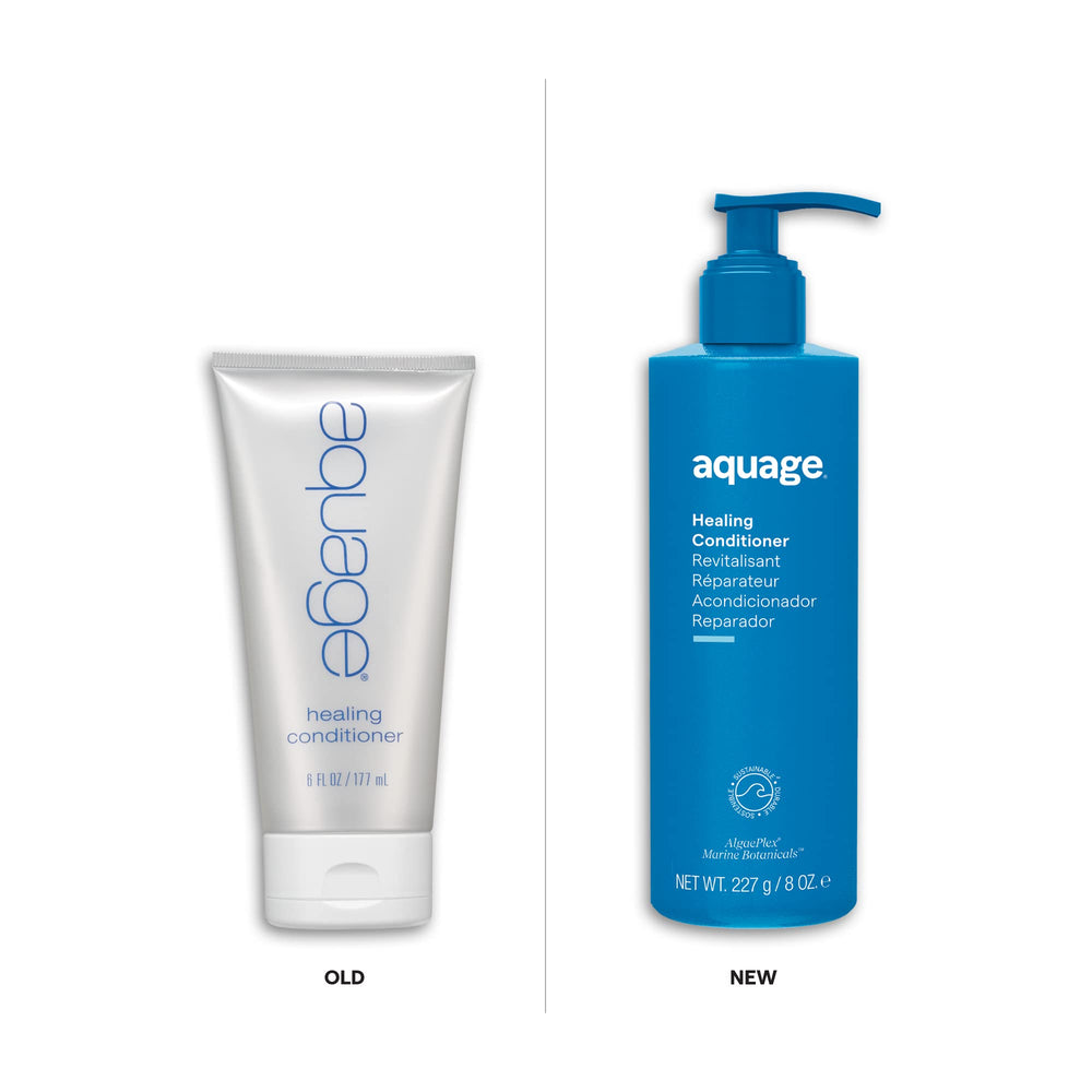Textura crema sedosa de AQUAGE, aporta nutrición intensiva al cabello.