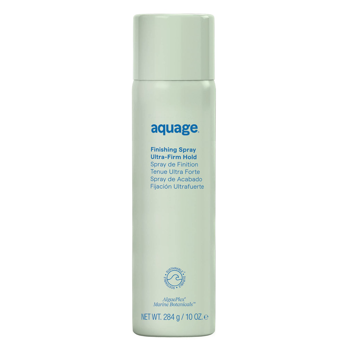 Aquage Finishing Spray ultra-fine mist for lasting hold and shine.